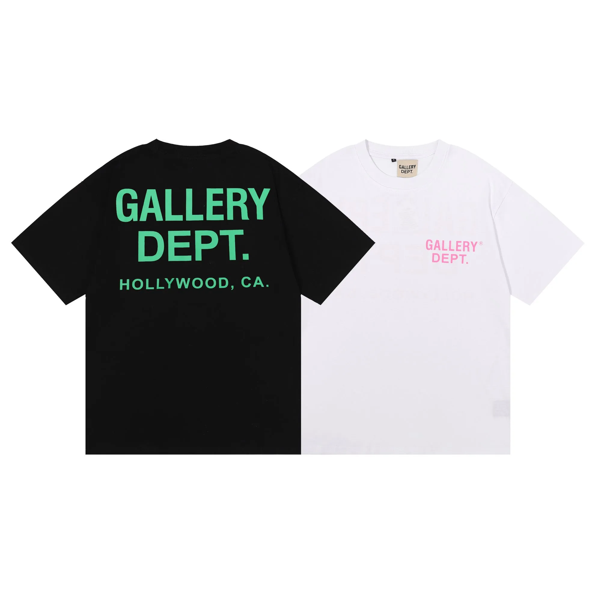 No. 6011, batch 96, GALLERY DEPT HOLLYWOOD, CA limited edition, simple solid color printed basic short sleeves. Selected 230g 32-count smooth double yarn fabric, fine workmanship and superb quality! The fit is loose and super comfortable to wear, and the size is 2 sizes larger than the normal domestic size. Color: black, white; Size: S M L